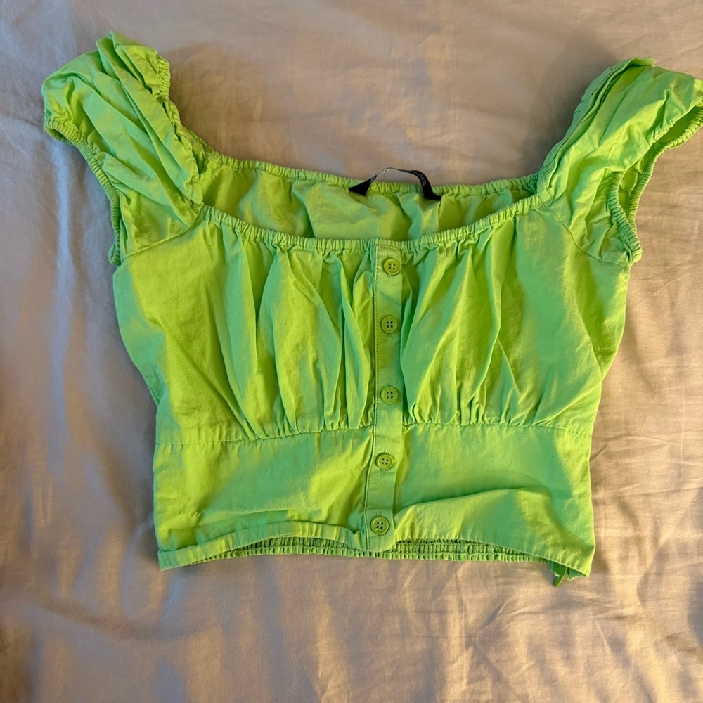 Zara Neon Green Crop Top